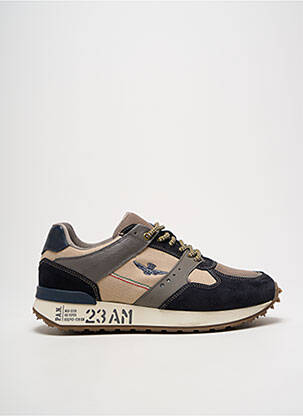Baskets nubuck bout rond bleu AERONAUTICA homme