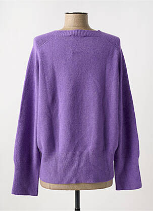 Pull coupe droite manches longues violet BLANC BOHEME femme