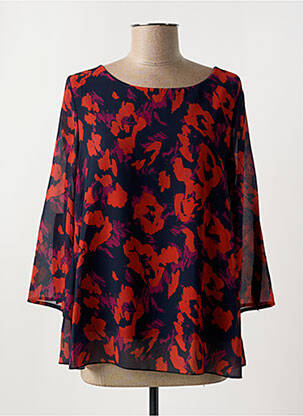 Blouse imprimé fantaisie manches 3/4 rouge BLANC BOHEME femme