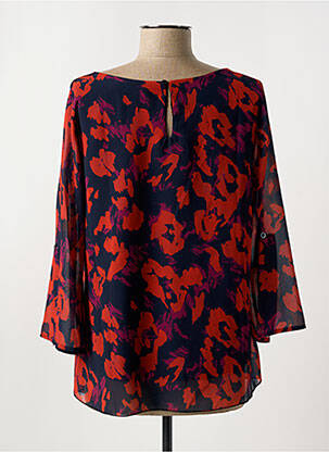 Blouse imprimé fantaisie manches 3/4 rouge BLANC BOHEME femme