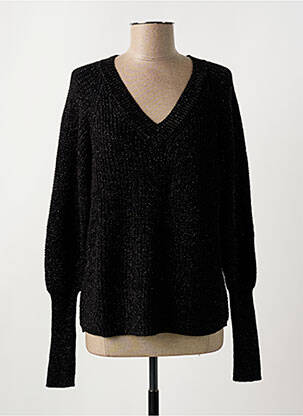 Pull coupe droite manches longues noir BLANC BOHEME femme