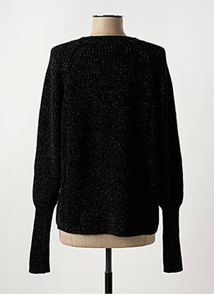 Pull coupe droite manches longues noir BLANC BOHEME femme