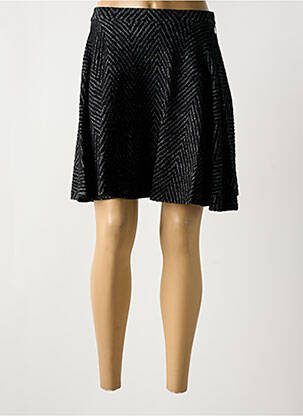 Jupe courte coupe évasée noir BLANC BOHEME femme
