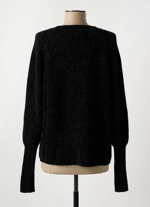 Pull col v manches longues noir BLANC BOHEME femme