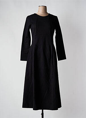 Robe longue manches longues manches longues noir BLANC BOHEME femme