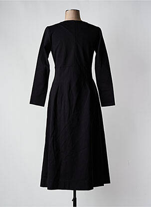 Robe longue manches longues manches longues noir BLANC BOHEME femme
