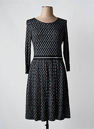 Robe mi-longue coupe fluide manches longues bleu BLANC BOHEME femme