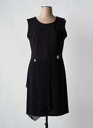 Robe mi-longue sans manche sans manche noir BLANC BOHEME femme