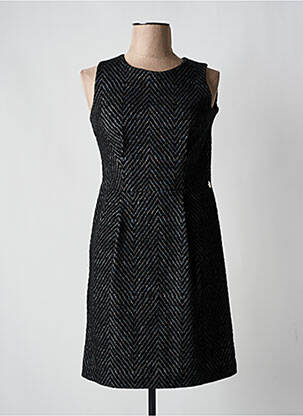 Robe courte sans manche sans manche noir BLANC BOHEME femme