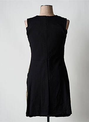 Robe mi-longue imprimé fantaisie sans manche noir BLANC BOHEME femme