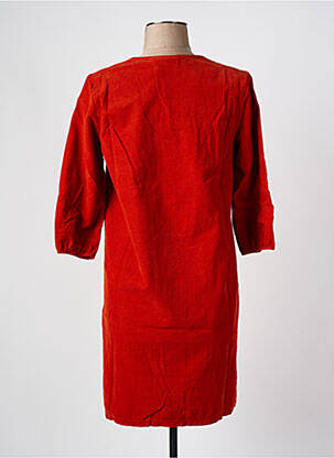 Robe mi-longue manches 3/4 manches 3/4 orange BLANC BOHEME femme