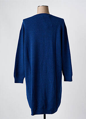 Robe pull col v manches longues bleu BLANC BOHEME femme