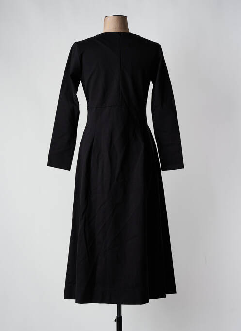 Robe longue manches longues manches longues noir BLANC BOHEME femme