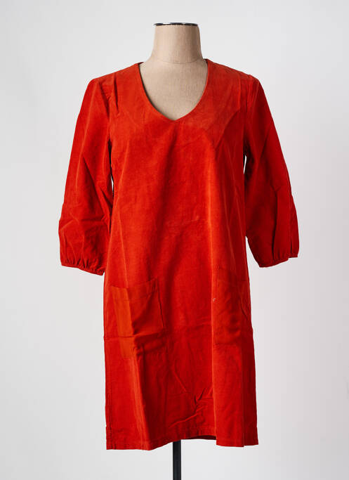 Robe mi-longue orange BLANC BOHEME pour femme