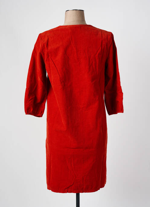 Robe mi-longue orange BLANC BOHEME pour femme