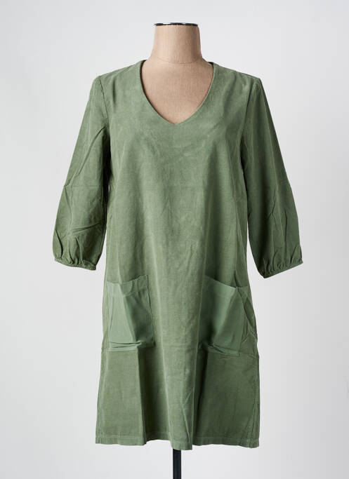 Robe mi-longue vert BLANC BOHEME pour femme