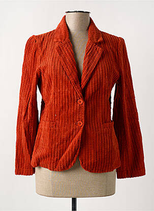 Blazer poches orange BLANC BOHEME femme