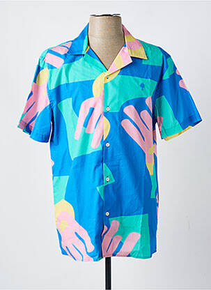 Chemise manches courtes imprimé fantaisie bleu FAGUO homme