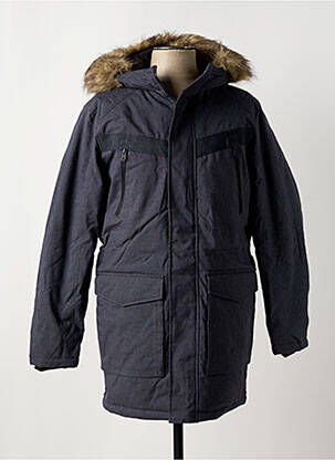 Parka finition intérieure doublure satiné a capuche bleu JACK & JONES homme