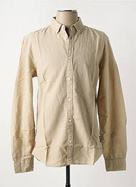 Chemise manches longues coupe droite beige KAPORAL homme