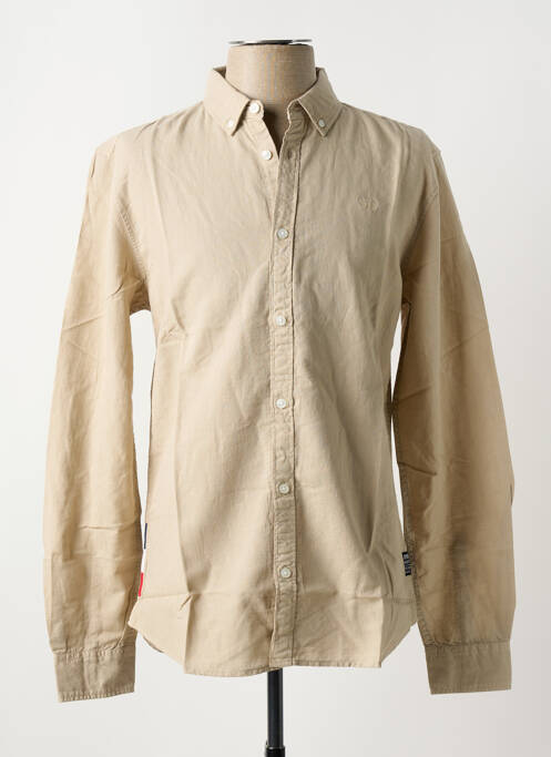 Chemise manches longues coupe droite beige KAPORAL homme
