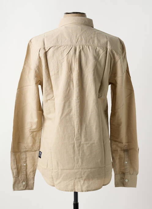 Chemise manches longues coupe droite beige KAPORAL homme