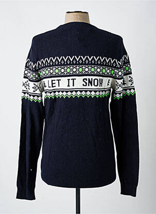 Pull tissage jacquard manches longues bleu JULES homme