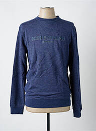 Pull tissage chiné manches longues bleu JULES homme