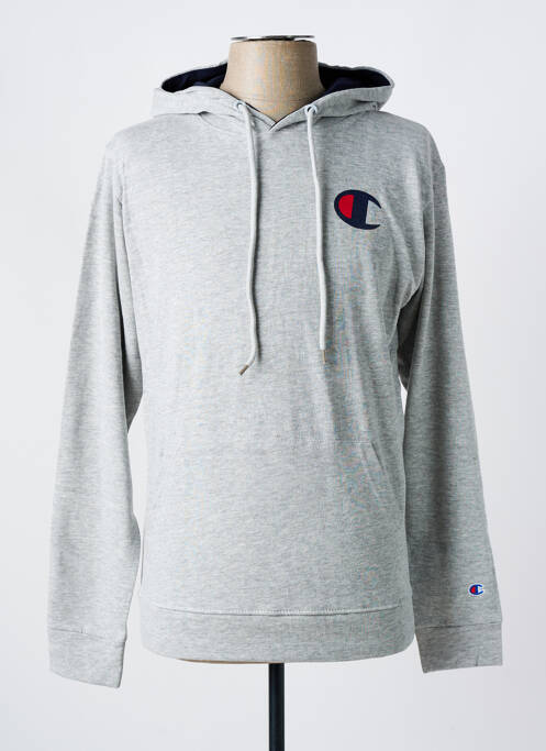 Sweat-shirt à capuche broderie manches longues gris CHAMPION homme