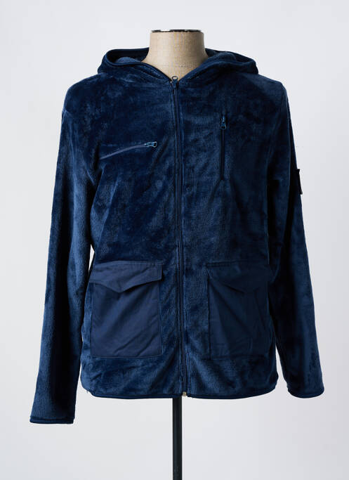 Polaire col rond bleu TORRENTE homme