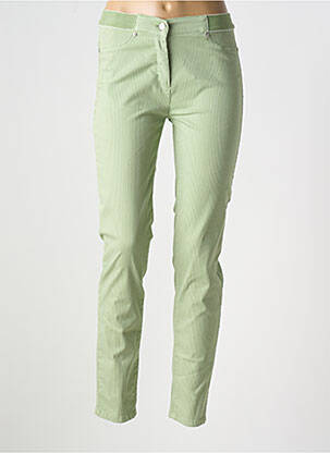Pantalon slim taille élastique vert TONI femme