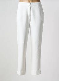 Pantalon droit tissage crêpe taille normale blanc FUEGO WOMAN femme