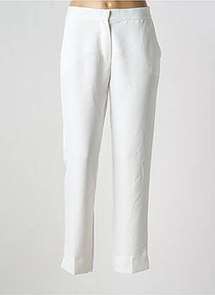 Pantalon droit tissage crêpe taille normale blanc FUEGO WOMAN femme