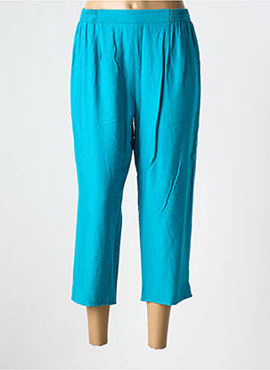 Pantacourt coupe droite taille normale bleu GEVANA femme