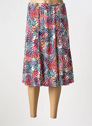 Jupe mi-longue coupe droite orange GEVANA femme
