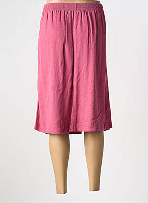 Jupe mi-longue coupe droite rose GEVANA femme