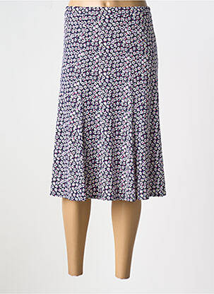 Jupe mi-longue stretch bleu GEVANA femme