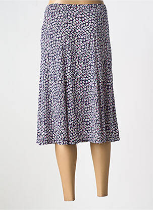 Jupe mi-longue stretch bleu GEVANA femme