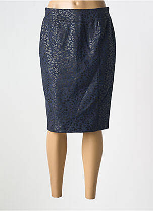 Jupe mi-longue taille normale bleu GEVANA femme