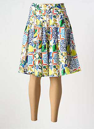 Jupe mi-longue bleu LEO & UGO pour femme