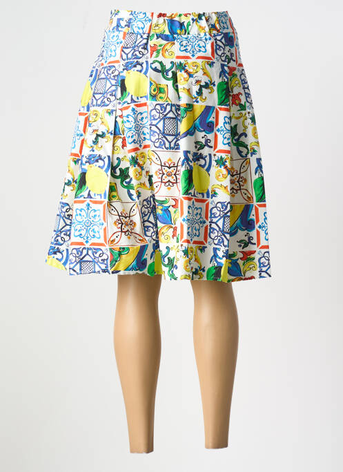 Jupe mi-longue bleu LEO & UGO pour femme