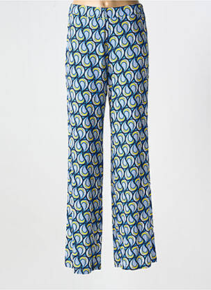 Pantalon droit stretch bleu MARIA BELLENTANI femme