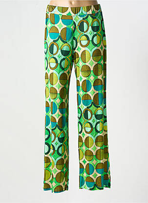 Pantalon droit stretch taille normale vert MARIA BELLENTANI femme