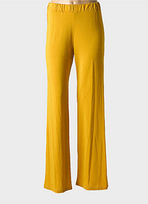 Pantalon droit stretch taille normale jaune MARIA BELLENTANI femme