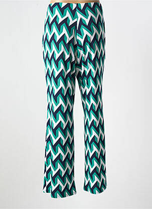 Pantalon droit stretch taille normale vert GEVANA femme