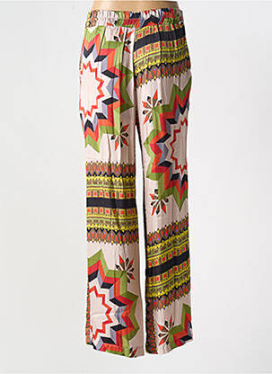 Pantalon droit taille haute taille haute vert ELEONORA AMADEI femme
