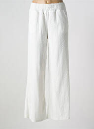 Pantalon large tissage crêpe taille normale blanc LEO & UGO femme