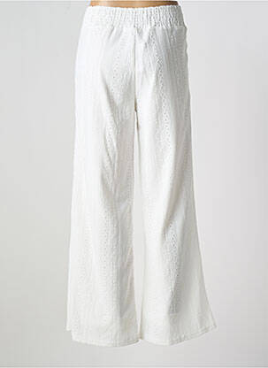 Pantalon large tissage crêpe taille normale blanc LEO & UGO femme