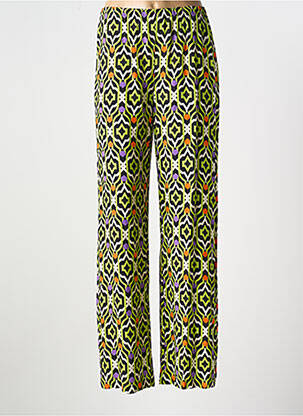 Pantalon droit taille élastique taille normale vert ELEONORA AMADEI femme