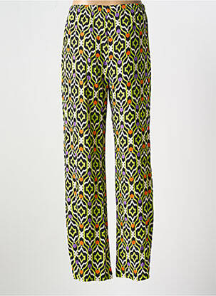 Pantalon droit taille élastique taille normale vert ELEONORA AMADEI femme